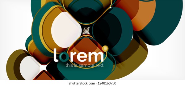 Abstract background - geometric multicolored round shapes composition. Trendy abstract layout template for business or technology presentation or web brochure cover, wallpaper. Vector illustration