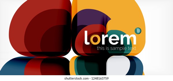 Abstract background - geometric multicolored round shapes composition. Trendy abstract layout template for business or technology presentation or web brochure cover, wallpaper. Vector illustration