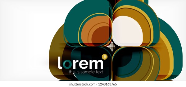 Abstract background - geometric multicolored round shapes composition. Trendy abstract layout template for business or technology presentation or web brochure cover, wallpaper. Vector illustration