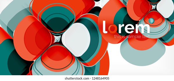 Abstract background - geometric multicolored round shapes composition. Trendy abstract layout template for business or technology presentation or web brochure cover, wallpaper. Vector illustration