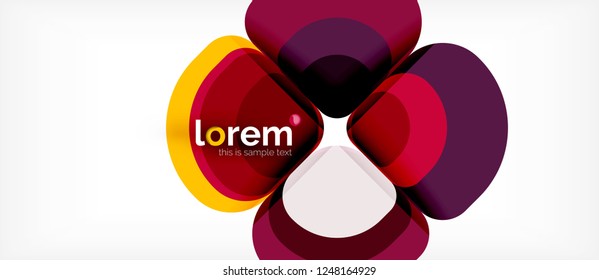 Abstract background - geometric multicolored round shapes composition. Trendy abstract layout template for business or technology presentation or web brochure cover, wallpaper. Vector illustration