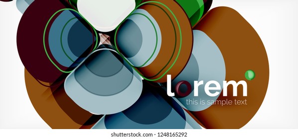 Abstract background - geometric multicolored round shapes composition. Trendy abstract layout template for business or technology presentation or web brochure cover, wallpaper. Vector illustration