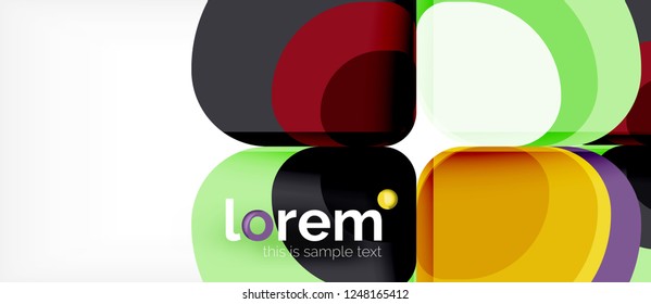 Abstract background - geometric multicolored round shapes composition. Trendy abstract layout template for business or technology presentation or web brochure cover, wallpaper. Vector illustration