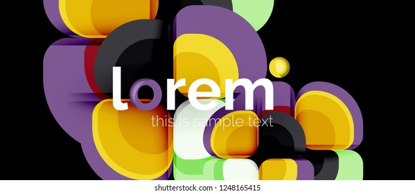 Abstract background - geometric multicolored round shapes composition. Trendy abstract layout template for business or technology presentation or web brochure cover, wallpaper. Vector illustration