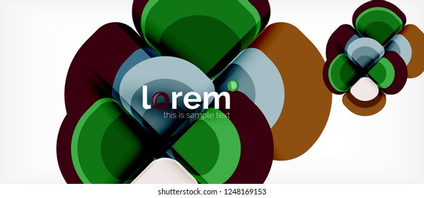 Abstract background - geometric multicolored round shapes composition. Trendy abstract layout template for business or technology presentation or web brochure cover, wallpaper. Vector illustration