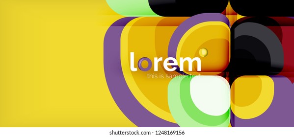 Abstract background - geometric multicolored round shapes composition. Trendy abstract layout template for business or technology presentation or web brochure cover, wallpaper. Vector illustration