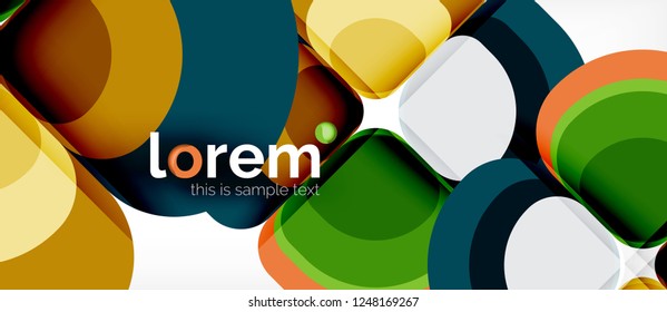Abstract background - geometric multicolored round shapes composition. Trendy abstract layout template for business or technology presentation or web brochure cover, wallpaper. Vector illustration