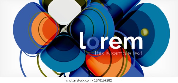 Abstract background - geometric multicolored round shapes composition. Trendy abstract layout template for business or technology presentation or web brochure cover, wallpaper. Vector illustration