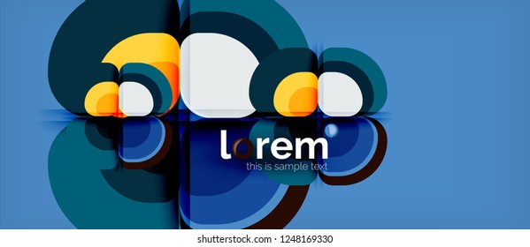 Abstract background - geometric multicolored round shapes composition. Trendy abstract layout template for business or technology presentation or web brochure cover, wallpaper. Vector illustration