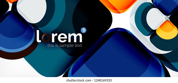Abstract background - geometric multicolored round shapes composition. Trendy abstract layout template for business or technology presentation or web brochure cover, wallpaper. Vector illustration