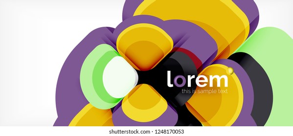 Abstract background - geometric multicolored round shapes composition. Trendy abstract layout template for business or technology presentation or web brochure cover, wallpaper. Vector illustration