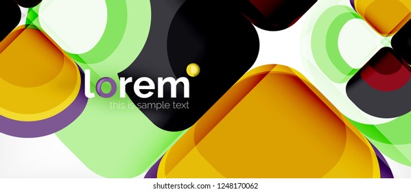 Abstract background - geometric multicolored round shapes composition. Trendy abstract layout template for business or technology presentation or web brochure cover, wallpaper. Vector illustration