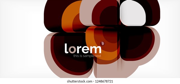 Abstrakter Hintergrund - Zusammensetzung der geometrischen mehrfarbigen Rundformen. Trendy abstrakte Layout-Vorlage für Geschäfts- oder Technologiepräsentation oder Web-Broschüre Titelbild, Bildschirmhintergrund. Vektorgrafik