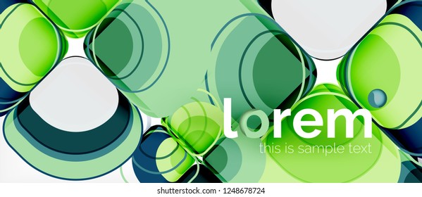 Abstract background - geometric multicolored round shapes composition. Trendy abstract layout template for business or technology presentation or web brochure cover, wallpaper. Vector illustration