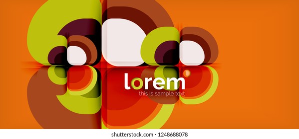 Fondo abstracto - composición geométrica de formas redondeadas multicolores. Plantilla de diseño abstracto de moda para presentación de negocios o tecnología o portada de folletos web, fondo de pantalla. Ilustración del vector