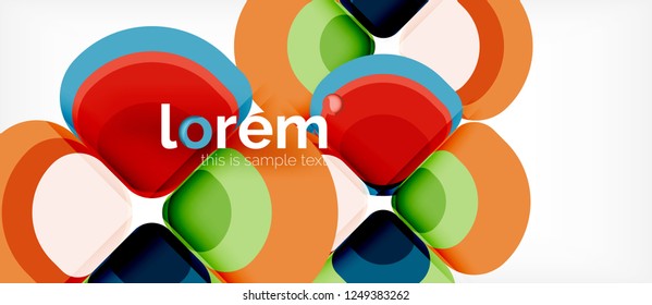 Abstract background - geometric multicolored round shapes composition. Trendy abstract layout template for business or technology presentation or web brochure cover, wallpaper. Vector illustration