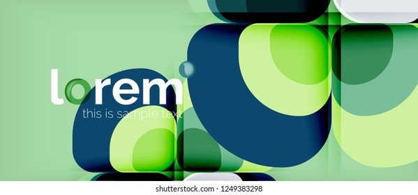 Abstract background - geometric multicolored round shapes composition. Trendy abstract layout template for business or technology presentation or web brochure cover, wallpaper. Vector illustration