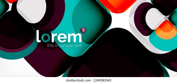 Abstract background - geometric multicolored round shapes composition. Trendy abstract layout template for business or technology presentation or web brochure cover, wallpaper. Vector illustration