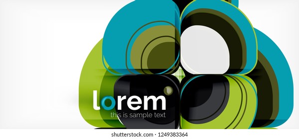 Abstract background - geometric multicolored round shapes composition. Trendy abstract layout template for business or technology presentation or web brochure cover, wallpaper. Vector illustration