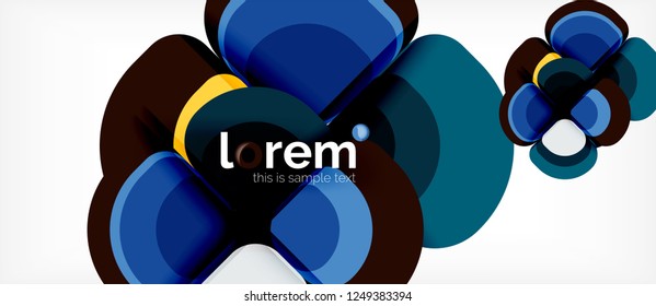 Abstract background - geometric multicolored round shapes composition. Trendy abstract layout template for business or technology presentation or web brochure cover, wallpaper. Vector illustration
