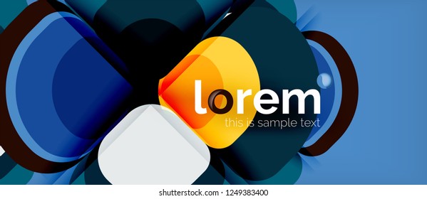 Abstract background - geometric multicolored round shapes composition. Trendy abstract layout template for business or technology presentation or web brochure cover, wallpaper. Vector illustration