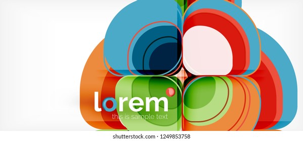Abstract background - geometric multicolored round shapes composition. Trendy abstract layout template for business or technology presentation or web brochure cover, wallpaper. Vector illustration