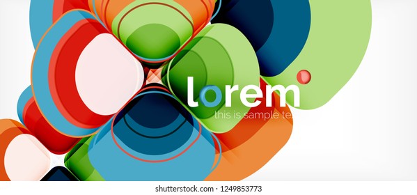 Abstract background - geometric multicolored round shapes composition. Trendy abstract layout template for business or technology presentation or web brochure cover, wallpaper. Vector illustration