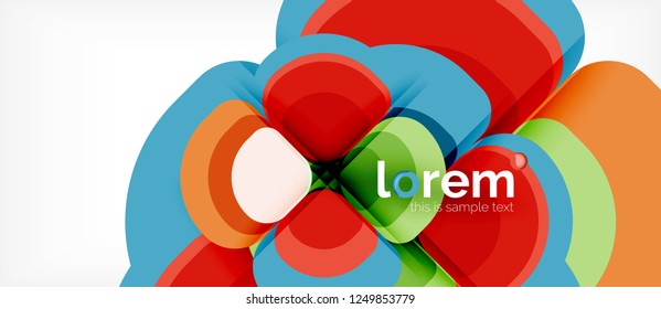 Abstract background - geometric multicolored round shapes composition. Trendy abstract layout template for business or technology presentation or web brochure cover, wallpaper. Vector illustration