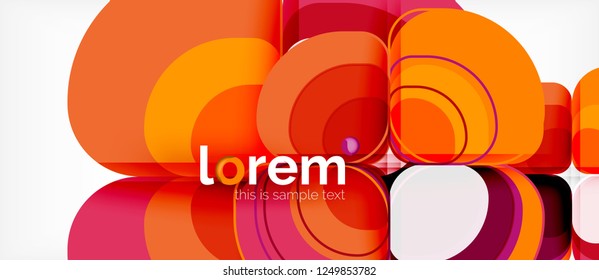 Abstract background - geometric multicolored round shapes composition. Trendy abstract layout template for business or technology presentation or web brochure cover, wallpaper. Vector illustration