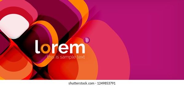 Abstract background - geometric multicolored round shapes composition. Trendy abstract layout template for business or technology presentation or web brochure cover, wallpaper. Vector illustration