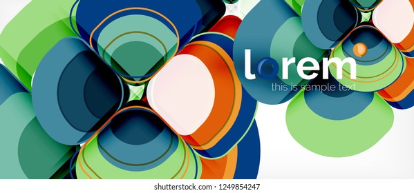 Abstract background - geometric multicolored round shapes composition. Trendy abstract layout template for business or technology presentation or web brochure cover, wallpaper. Vector illustration