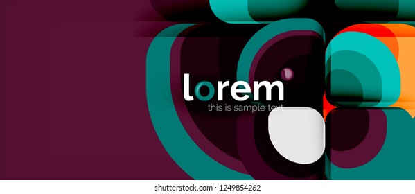 Abstract background - geometric multicolored round shapes composition. Trendy abstract layout template for business or technology presentation or web brochure cover, wallpaper. Vector illustration
