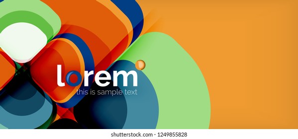 Abstract background - geometric multicolored round shapes composition. Trendy abstract layout template for business or technology presentation or web brochure cover, wallpaper. Vector illustration
