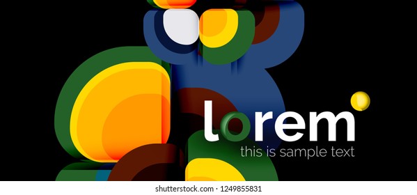 Abstract background - geometric multicolored round shapes composition. Trendy abstract layout template for business or technology presentation or web brochure cover, wallpaper. Vector illustration
