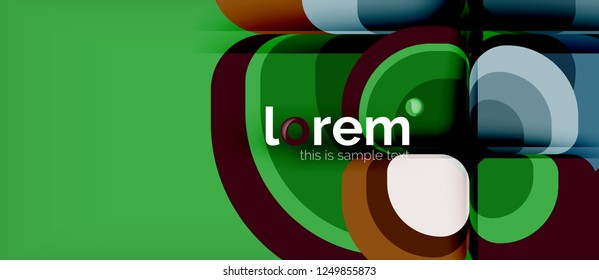 Abstract background - geometric multicolored round shapes composition. Trendy abstract layout template for business or technology presentation or web brochure cover, wallpaper. Vector illustration