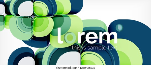 Abstract background - geometric multicolored round shapes composition. Trendy abstract layout template for business or technology presentation or web brochure cover, wallpaper. Vector illustration