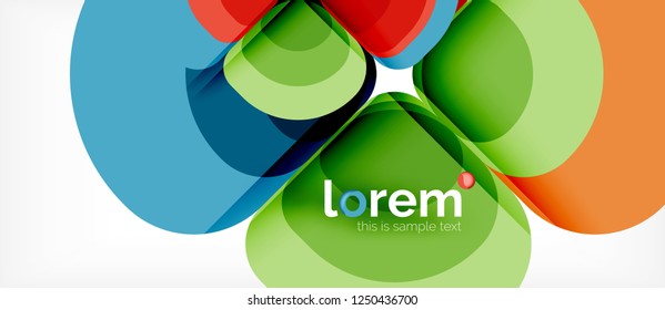 Abstract background - geometric multicolored round shapes composition. Trendy abstract layout template for business or technology presentation or web brochure cover, wallpaper. Vector illustration