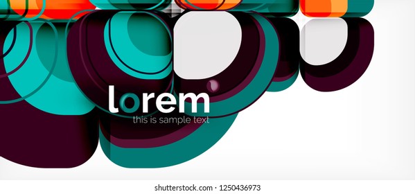 Abstract background - geometric multicolored round shapes composition. Trendy abstract layout template for business or technology presentation or web brochure cover, wallpaper. Vector illustration