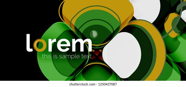 Abstract background - geometric multicolored round shapes composition. Trendy abstract layout template for business or technology presentation or web brochure cover, wallpaper. Vector illustration