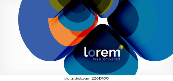 Abstract background - geometric multicolored round shapes composition. Trendy abstract layout template for business or technology presentation or web brochure cover, wallpaper. Vector illustration
