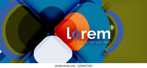 Abstract background - geometric multicolored round shapes composition. Trendy abstract layout template for business or technology presentation or web brochure cover, wallpaper. Vector illustration