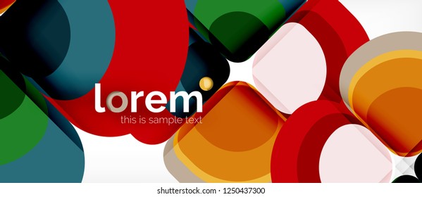 Abstract background - geometric multicolored round shapes composition. Trendy abstract layout template for business or technology presentation or web brochure cover, wallpaper. Vector illustration
