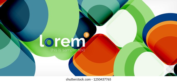 Abstract background - geometric multicolored round shapes composition. Trendy abstract layout template for business or technology presentation or web brochure cover, wallpaper. Vector illustration