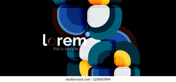 Abstract background - geometric multicolored round shapes composition. Trendy abstract layout template for business or technology presentation or web brochure cover, wallpaper. Vector illustration
