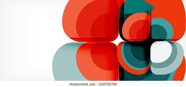 Abstract background - geometric multicolored round shapes composition. Trendy abstract layout template for business or technology presentation or web brochure cover, wallpaper. Vector illustration