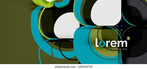 Abstract background - geometric multicolored round shapes composition. Trendy abstract layout template for business or technology presentation or web brochure cover, wallpaper. Vector illustration