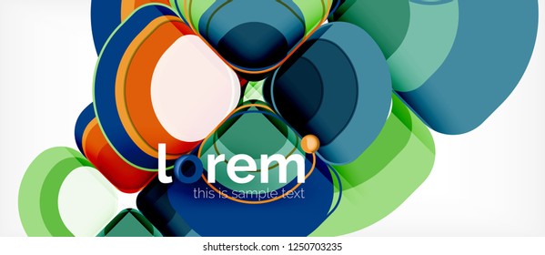 Abstract background - geometric multicolored round shapes composition. Trendy abstract layout template for business or technology presentation or web brochure cover, wallpaper. Vector illustration