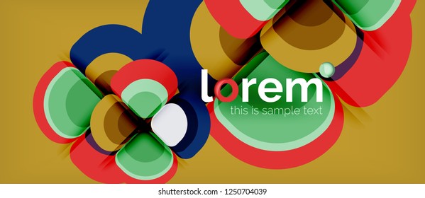 Abstract background - geometric multicolored round shapes composition. Trendy abstract layout template for business or technology presentation or web brochure cover, wallpaper. Vector illustration