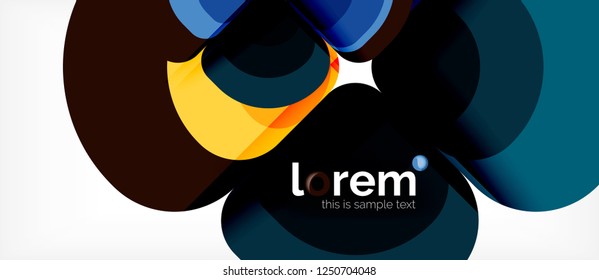Abstract background - geometric multicolored round shapes composition. Trendy abstract layout template for business or technology presentation or web brochure cover, wallpaper. Vector illustration