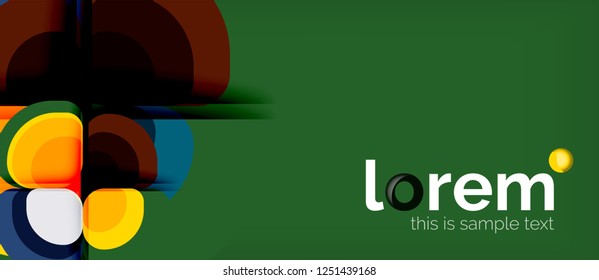 Abstract background - geometric multicolored round shapes composition. Trendy abstract layout template for business or technology presentation or web brochure cover, wallpaper. Vector illustration